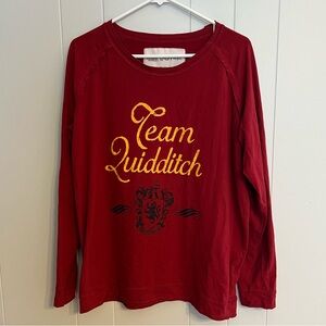 Harry Potter Team Quidditch Long Sleeve Red Shirt Sz.‎ L